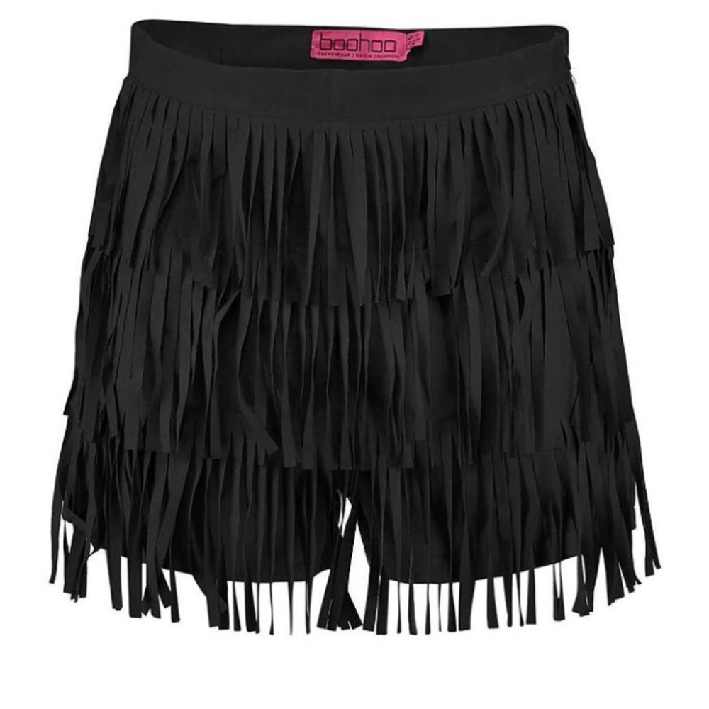 Suede fringe shorts